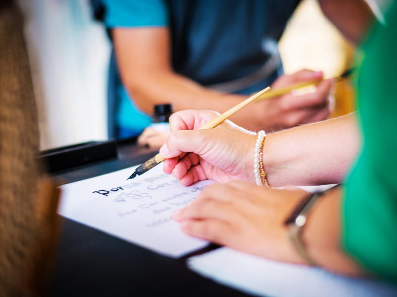 Kalligraphie schreiben lernen auf Kloster Buch